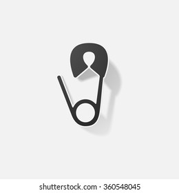 Sticker paper products realistic element design illustration safety pin