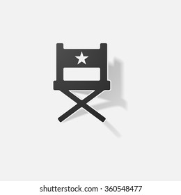Sticker paper products realistic element design illustration director chair