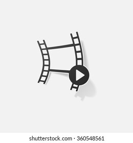 Sticker paper products realistic element design illustration reel of film