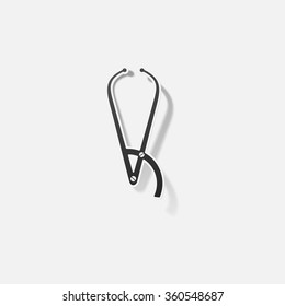Sticker paper products realistic element design illustration forceps dentist