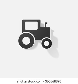 Sticker paper products realistic element design illustration tractor