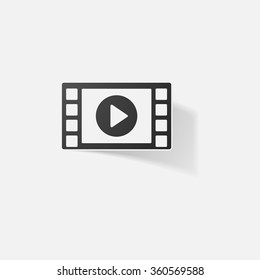 Sticker paper products realistic element design illustration reel of film