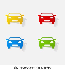 Sticker paper products realistic element design illustration car