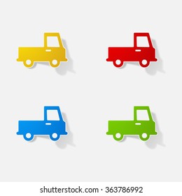 Sticker paper products realistic element design illustration car
