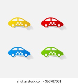 Sticker paper products realistic element design illustration car