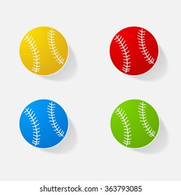 Sticker paper products realistic element design illustration Tennis Ball