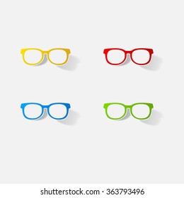 Sticker paper products realistic element design illustration glasses