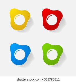 Sticker paper products realistic element design illustration egg