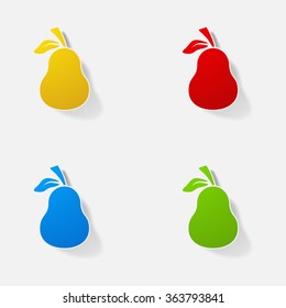 Sticker paper products realistic element design illustration pear