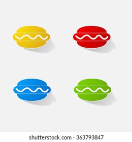 Sticker paper products realistic element design illustration burger