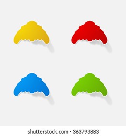 Sticker paper products realistic element design illustration croissant