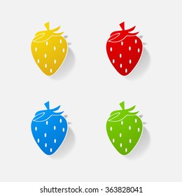 Sticker paper products realistic element design illustration Strawberry