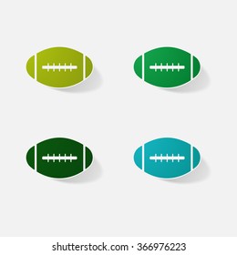 Sticker paper products realistic element design illustration ball football