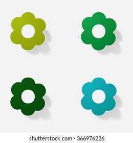 Sticker paper products realistic element design illustration flower
