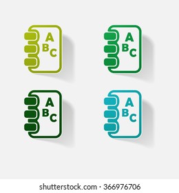 Sticker paper products realistic element design illustration notebook