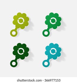 Sticker paper products realistic element design illustration 