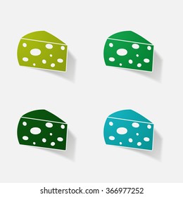 Sticker paper products realistic element design illustration cheese
