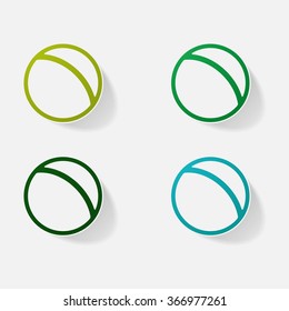 Sticker paper products realistic element design illustration children's ball