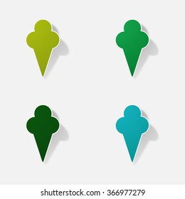 Sticker paper products realistic element design illustration ice cream