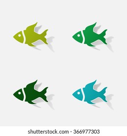 Sticker paper products realistic element design illustration fish