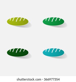 Sticker paper products realistic element design illustration bread