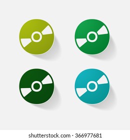 Sticker paper products realistic element design illustration disc