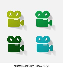 Sticker paper products realistic element design illustration video camera camcorder