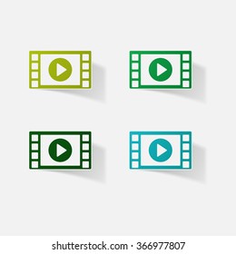 Sticker paper products realistic element design illustration reel of film