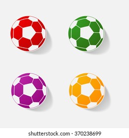 Sticker paper products realistic element design illustration soccer ball
