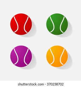 Sticker paper products realistic element design illustration Tennis Ball