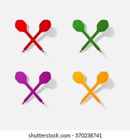 Sticker paper products realistic element design illustration darts