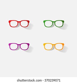 Sticker paper products realistic element design illustration glasses