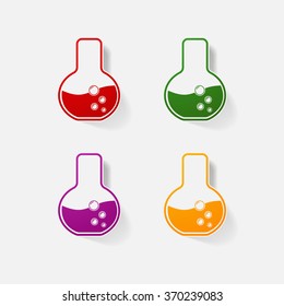 Sticker paper products realistic element design illustration flask