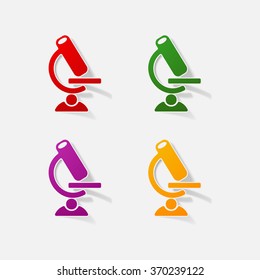Sticker paper products realistic element design illustration microscope
