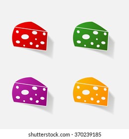 Sticker paper products realistic element design illustration cheese
