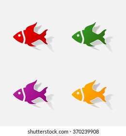 Sticker paper products realistic element design illustration fish