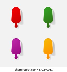 Sticker paper products realistic element design illustration ice cream