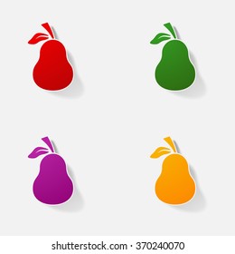 Sticker paper products realistic element design illustration pear