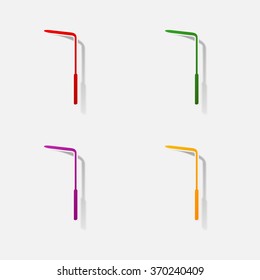 Sticker paper products realistic element design illustration dental mirror