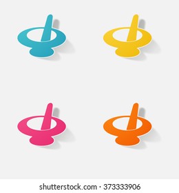 Sticker paper products realistic element design illustration deep dish
