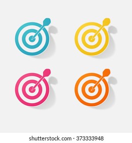 Sticker paper products realistic element design illustration darts