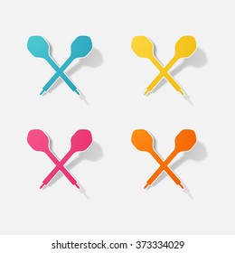 Sticker paper products realistic element design illustration darts