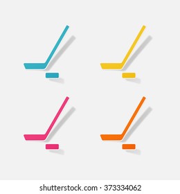 Sticker paper products realistic element design illustration stick and puck
