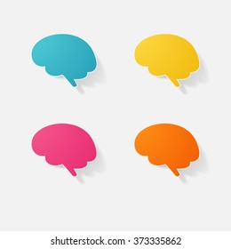 Sticker paper products realistic element design illustration brain