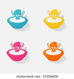 Sticker paper products realistic element design illustration Oil Spa