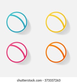 Sticker paper products realistic element design illustration children's ball
