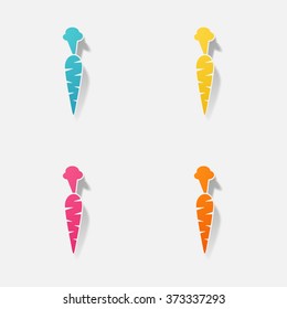 Sticker paper products realistic element design illustration carrot