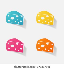 Sticker paper products realistic element design illustration cheese