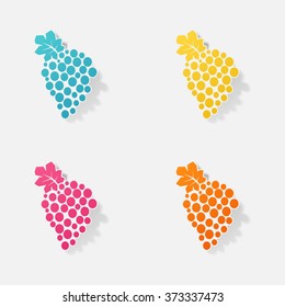 Sticker paper products realistic element design illustration grapes