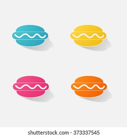 Sticker paper products realistic element design illustration burger